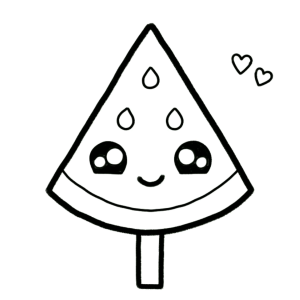 easy watermelon Ice Cream drawing step 4