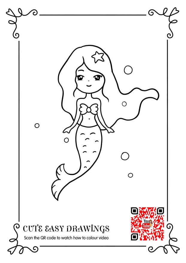 Cute Mermaid Coloring page