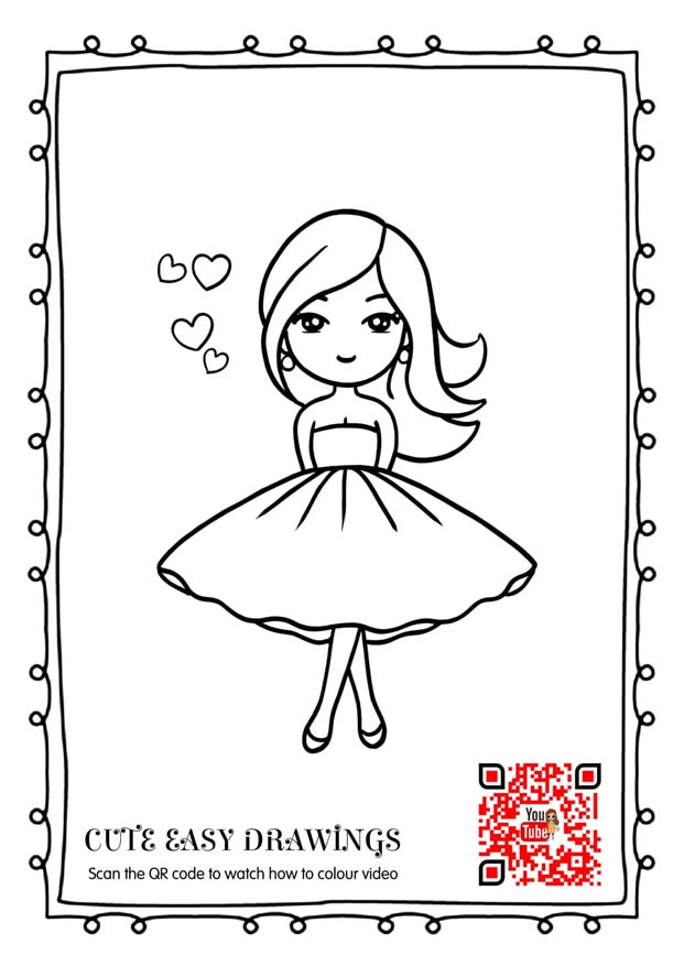 Cute Girls Coloring Pages (Free Printables) 5 Barbie Girl Coloring Page