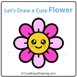 how to draw a cute flower easy for kids and toddlers