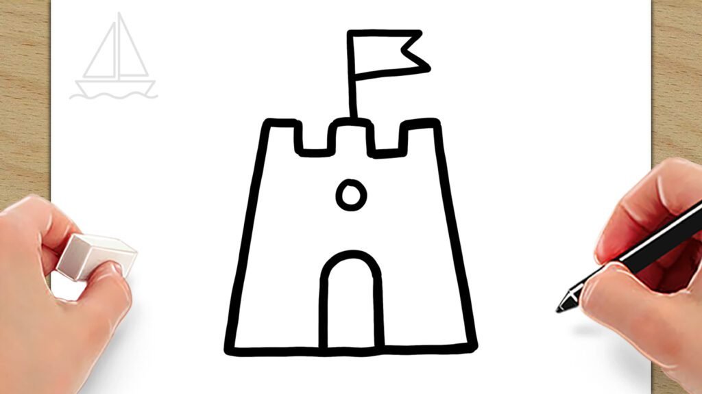 castle drawing easy