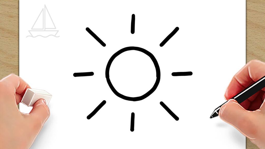 sun drawing easy