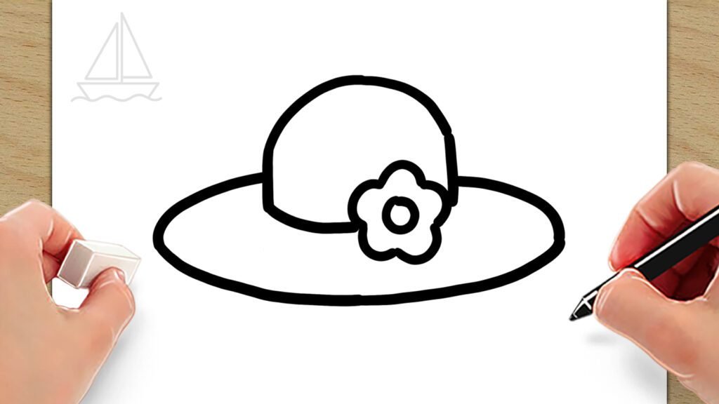 hat drawing easy