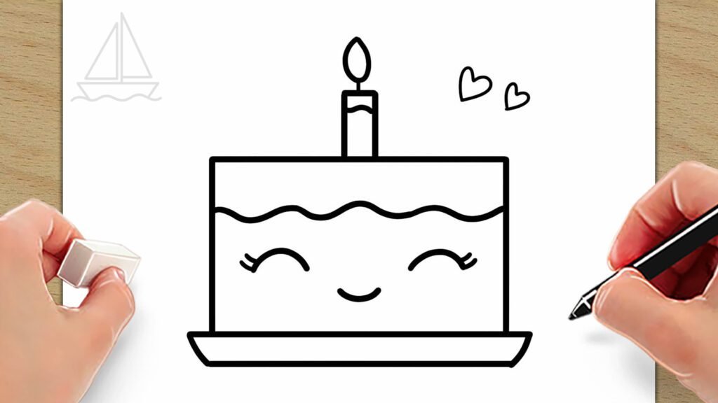 cake drawing easy
