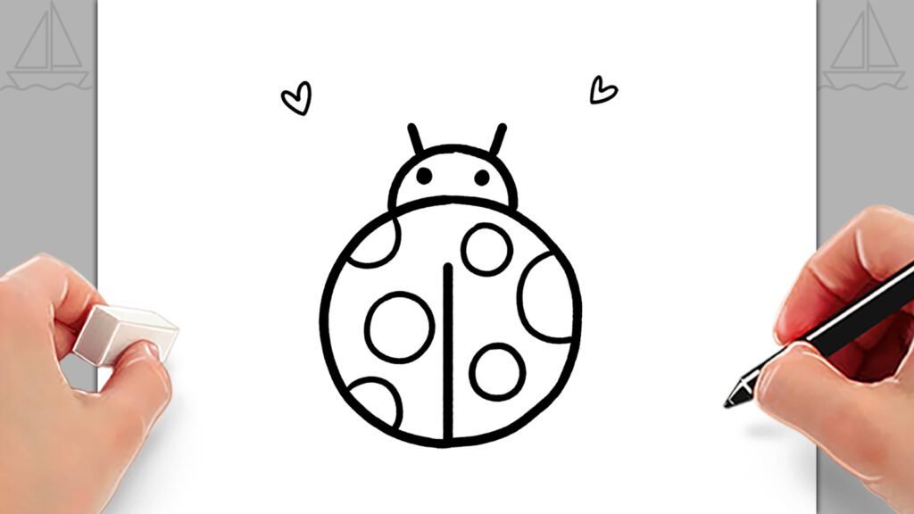 Ladybug drawing easy