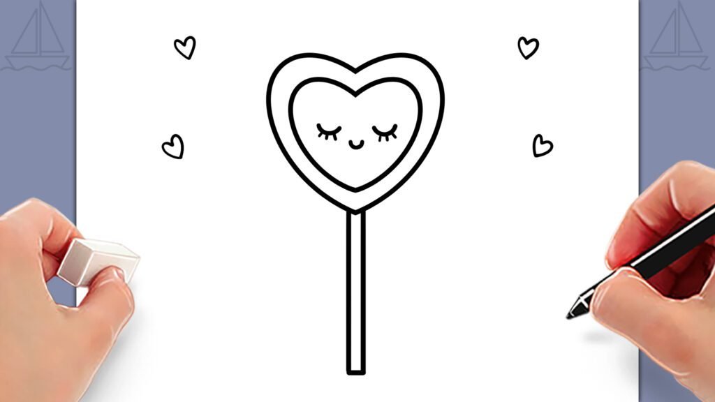 Lollipop drawing easy