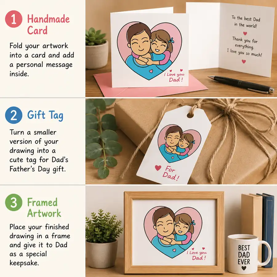Father’s Day Drawing Cute and Easy: Father and Daughter Hug 3 Father’s Day Drawing Cute and Easy: Father and Daughter Hug