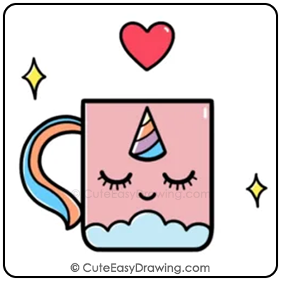 How to Draw a Cute Unicorn Cup Easy for Kids 4 Unicorn Cup drawing