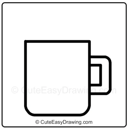 How to Draw (I❤️MOM) Cup, Mother's Day Drawing step 2