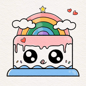 Cute Rainbow Cake