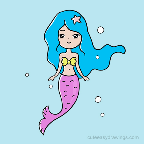 Cute Mermaid-Drawings