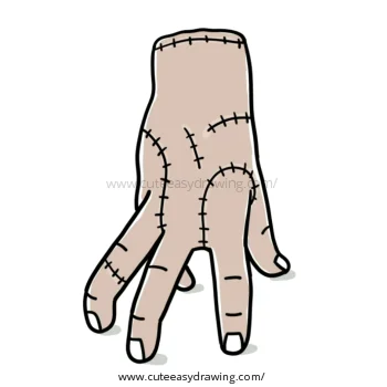 How to Draw Thing (Hand) from the TV Series Wednesday - Cute Easy Drawings