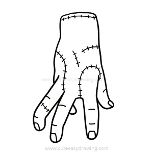 How to Draw Thing (Hand) from the TV Series Wednesday - Cute Easy Drawings