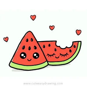 How to Draw Cute Watermelon Slices for Kids
