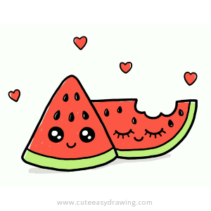 How to Draw Cute Watermelon Slices for Kids