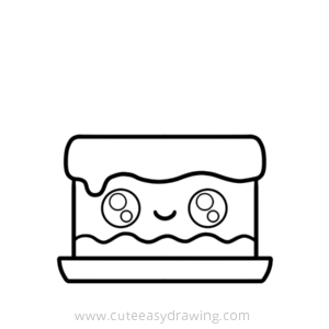15th August Cute Cake drawing steps