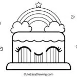 Rainbow Cake Coloring Page