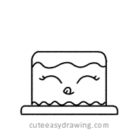 unicorn cake drawing step 2