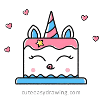 unicorn cake drawing step 5