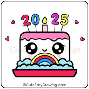 how-to-draw-a-cute-2025-new-year-cake