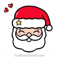 Cute Santa Claus face cartoon style