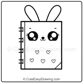 Cute Bunny Notebook easy drawing 9
