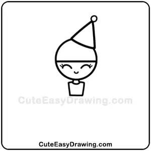 Image of a tutorial on How to Draw a Cute Party Girl Step-5