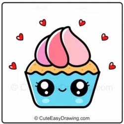 how to draw a cute cupcake