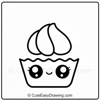how to draw a cute cupcake step 7