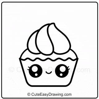 how to draw a cute cupcake step 8
