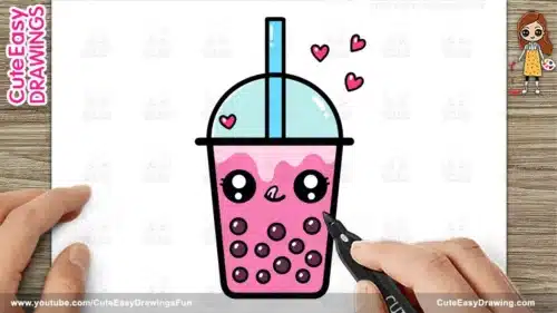 How to Draw a Cute Easy Boba Tea YouTube Watch link