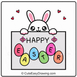How to Draw a Cute Happy Easter Greeting Card