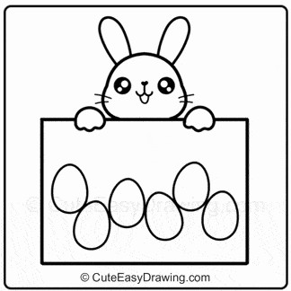 How to Draw a Cute Happy Easter Greeting Card Step 8