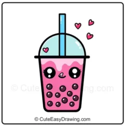 How to Draw a Cute Easy Boba Tea