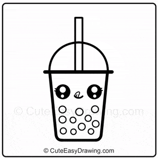 How to Draw a Cute Easy Boba Tea Step 8
