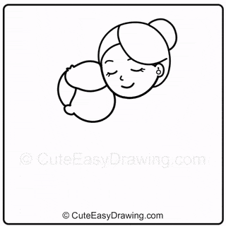 How to Draw Mother and Child for Mother's Day Step-6