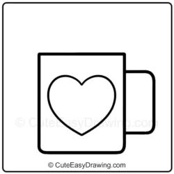 How to Draw a Cute Father's Day Coffee Mug Step - 3