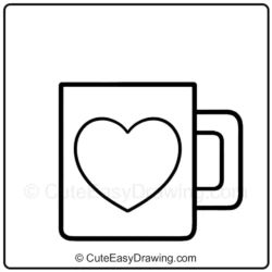 How to Draw a Cute Father's Day Coffee Mug Step - 4