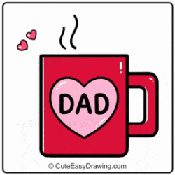 How to Draw a Cute Fathers Day Coffee Mug