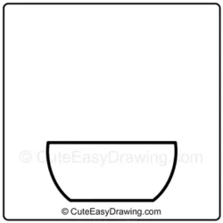 How to Draw a Cute Flower Pot with 3 Tulips Step - 1