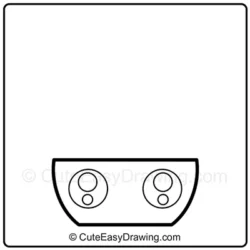 How to Draw a Cute Flower Pot with 3 Tulips Step - 2