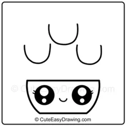 How to Draw a Cute Flower Pot with 3 Tulips Step - 3