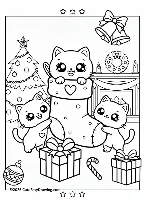 Cute Christmas Kittens in Stockings