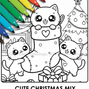 cute christmas coloring pages free