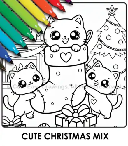cute christmas coloring pages free