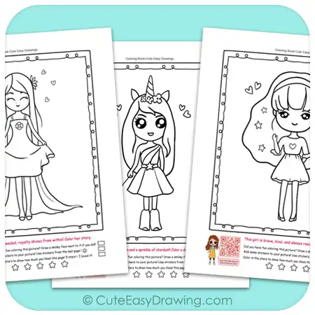 Cute Easy Drawings - Learn Step by Step 43 coloring pages