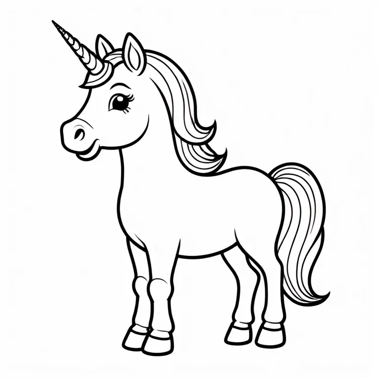 AI Coloring Page Generator for Kids 1 AI coloring page generator for kids unicorn line art