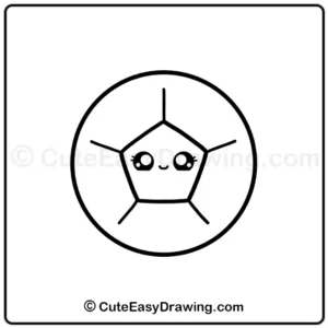 Soccer ball drawing easy step - 6