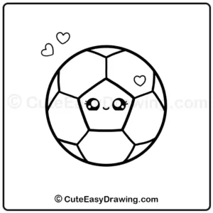Soccer ball drawing easy step - 7