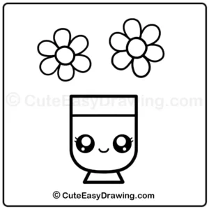 How to Draw a Cute Flower Vase that looks super adorable in Just 9 Steps 8 how to draw a cute flower vase - step 6